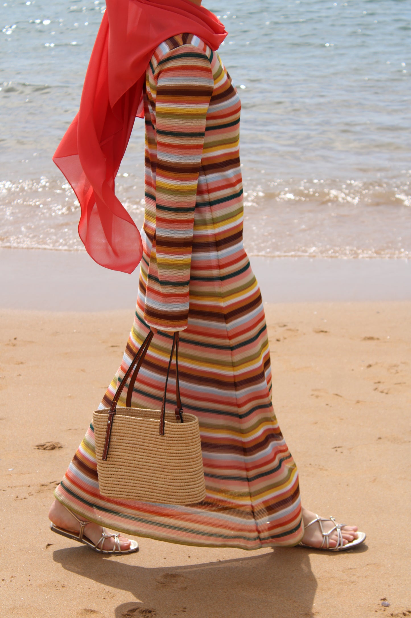 Sunset Stripes Crochet Dress