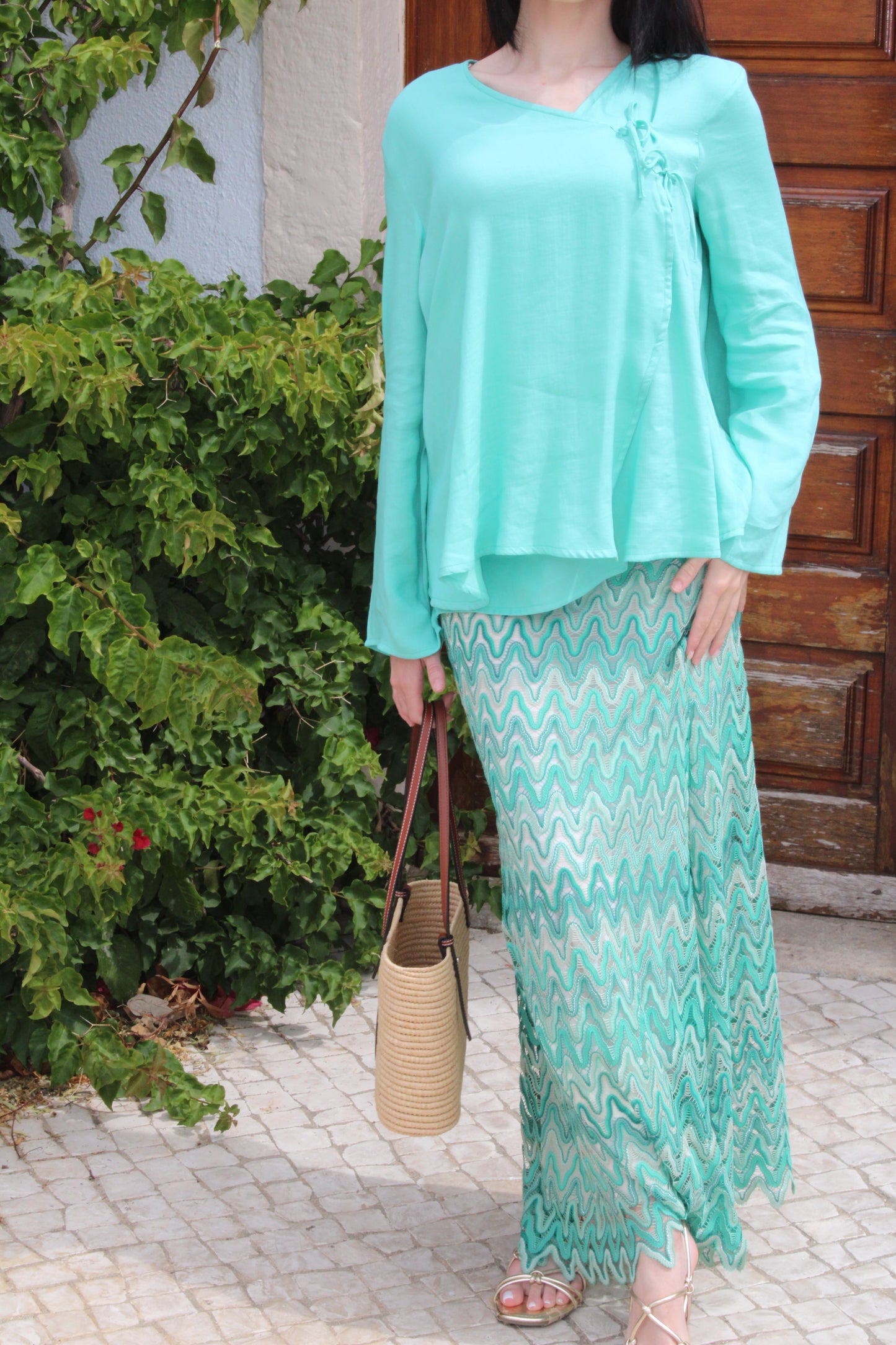 Turquoise Crochet Skirt