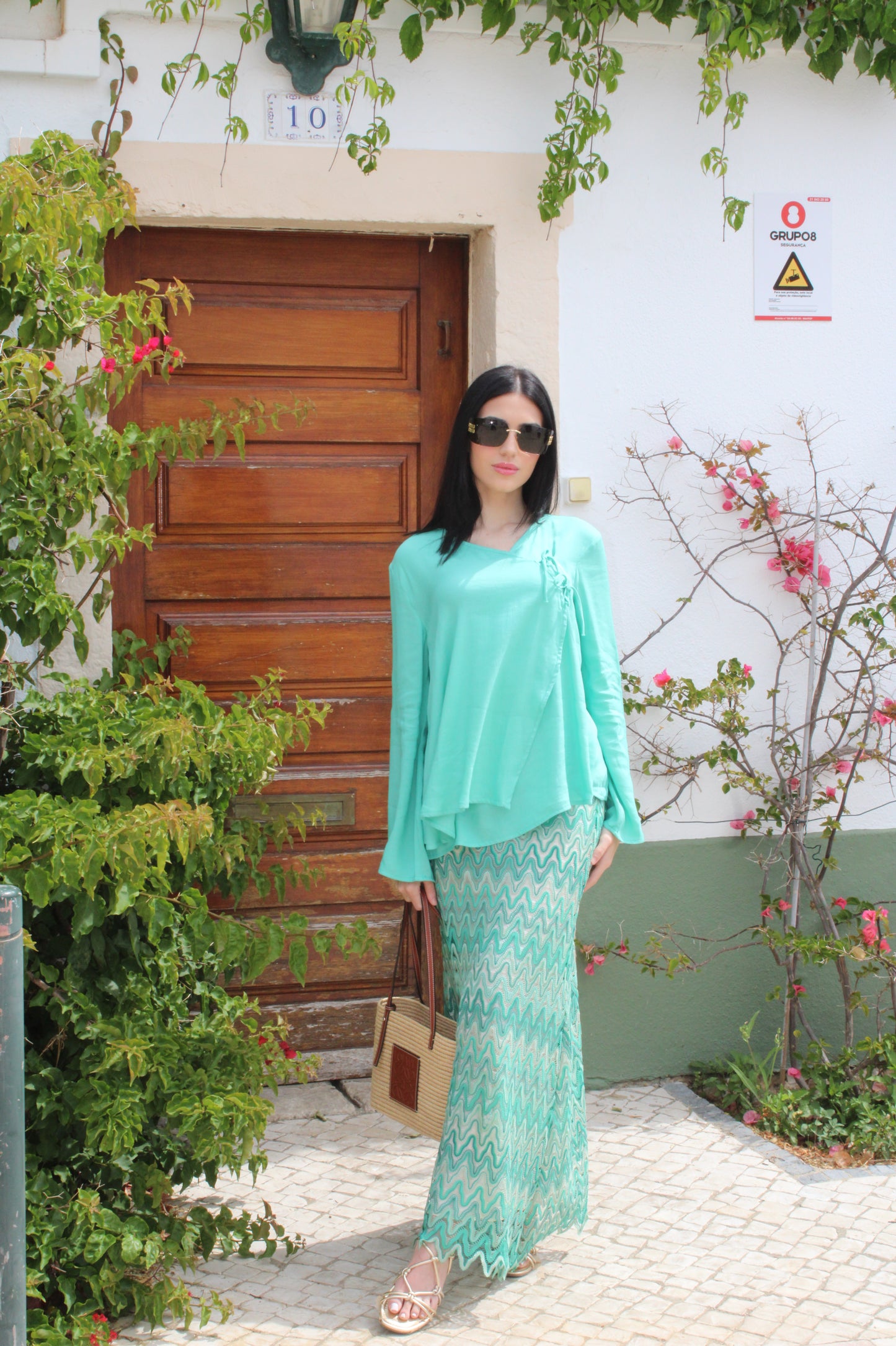 Turquoise Crochet Skirt