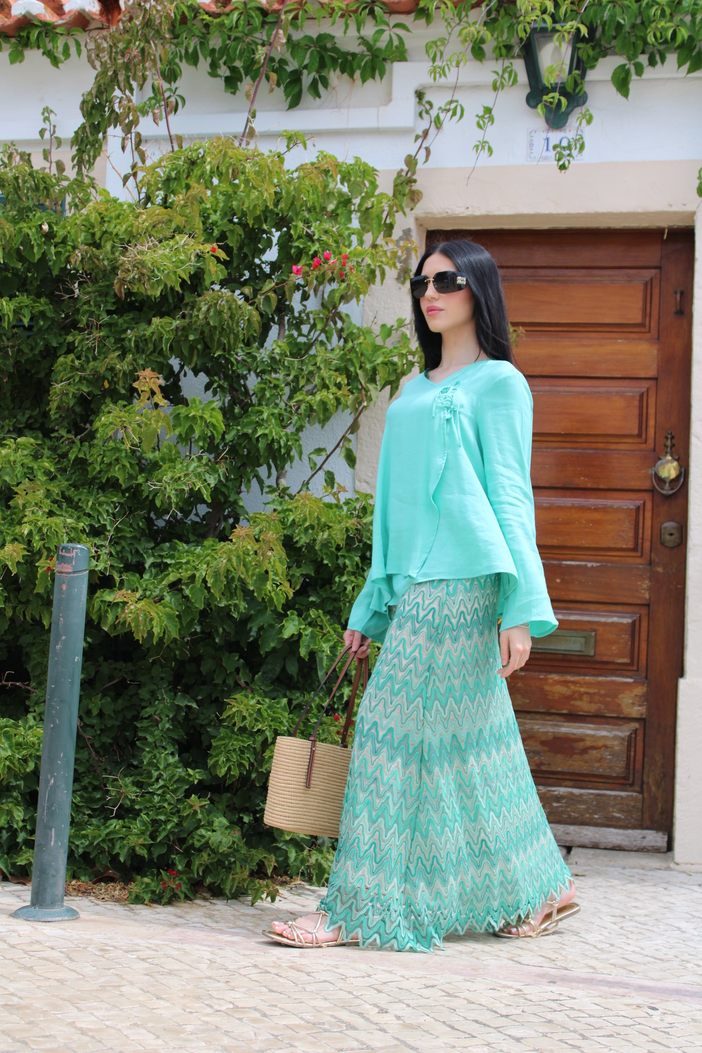 Turquoise Crochet Skirt